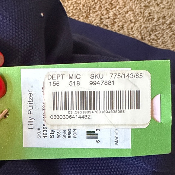 Lilly Pulitzer Navy embroidered Roslyn skirt new with tag size 12 - Picture 4 of 11